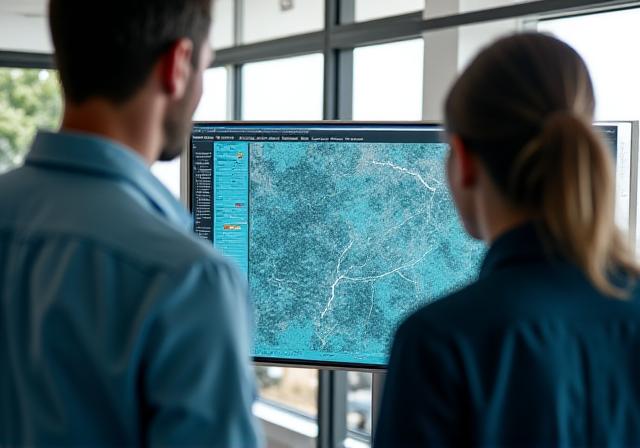 Logistics dispatch team collaborating in a modern office environment